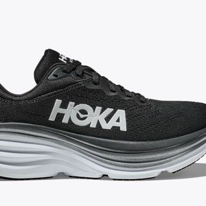 HOKA BONDI 8 Black/White Size 8.5